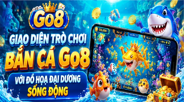Giao diện trò chơi Bắn cá Go8 với đồ họa đại dương sống động