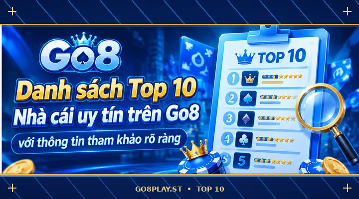 Danh sách Top 10 Nhà cái uy tín trên Go8 với thông tin tham khảo rõ ràng