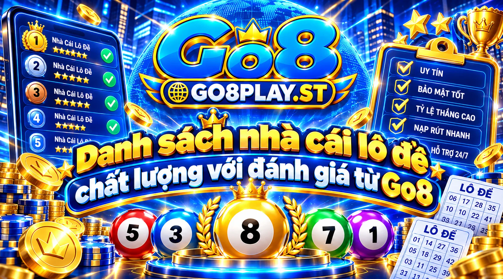 Danh sách nhà cái lô đề chất lượng với đánh giá từ Go8