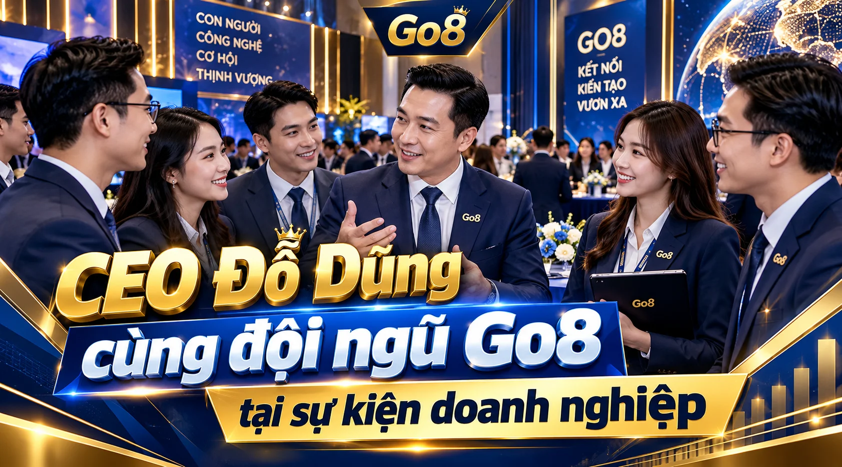 CEO Đỗ Dũng cùng đội ngũ Go8 tại sự kiện doanh nghiệp