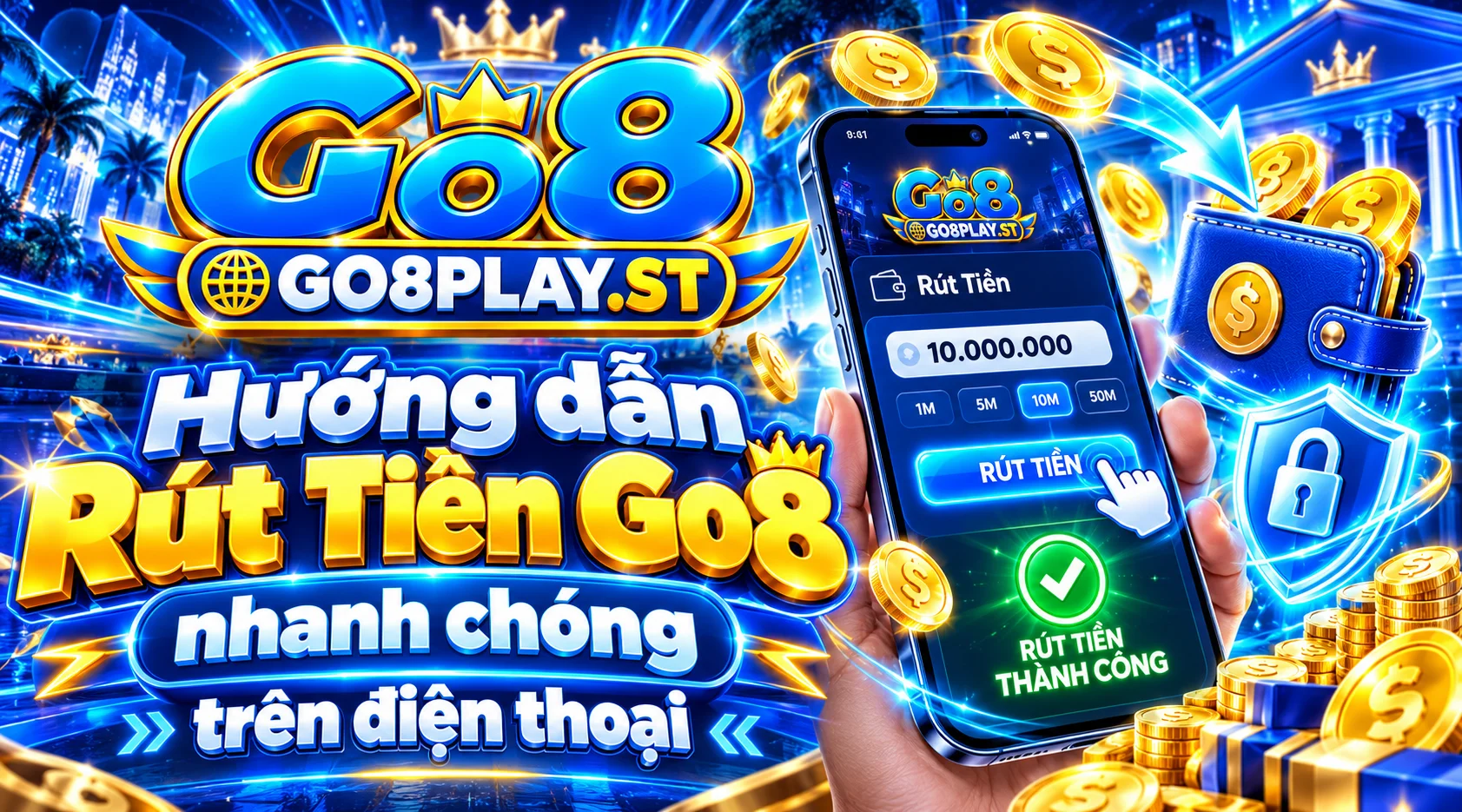 Hướng dẫn Rút Tiền Go8 nhanh chóng trên điện thoại