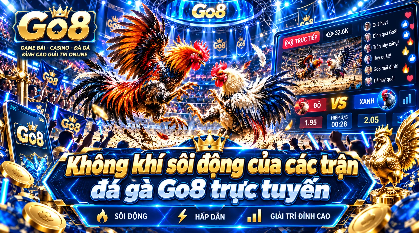 Không khí sôi động của các trận đá gà Go8 trực tuyến