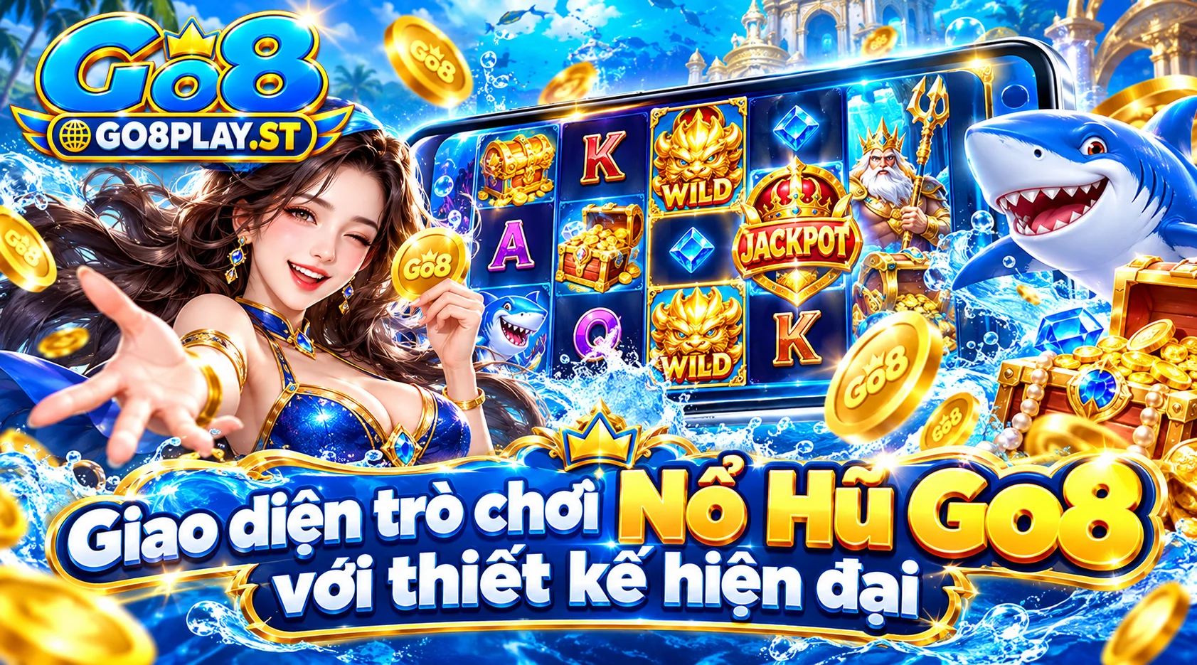 Giao diện trò chơi Nổ Hũ Go8 với thiết kế hiện đại