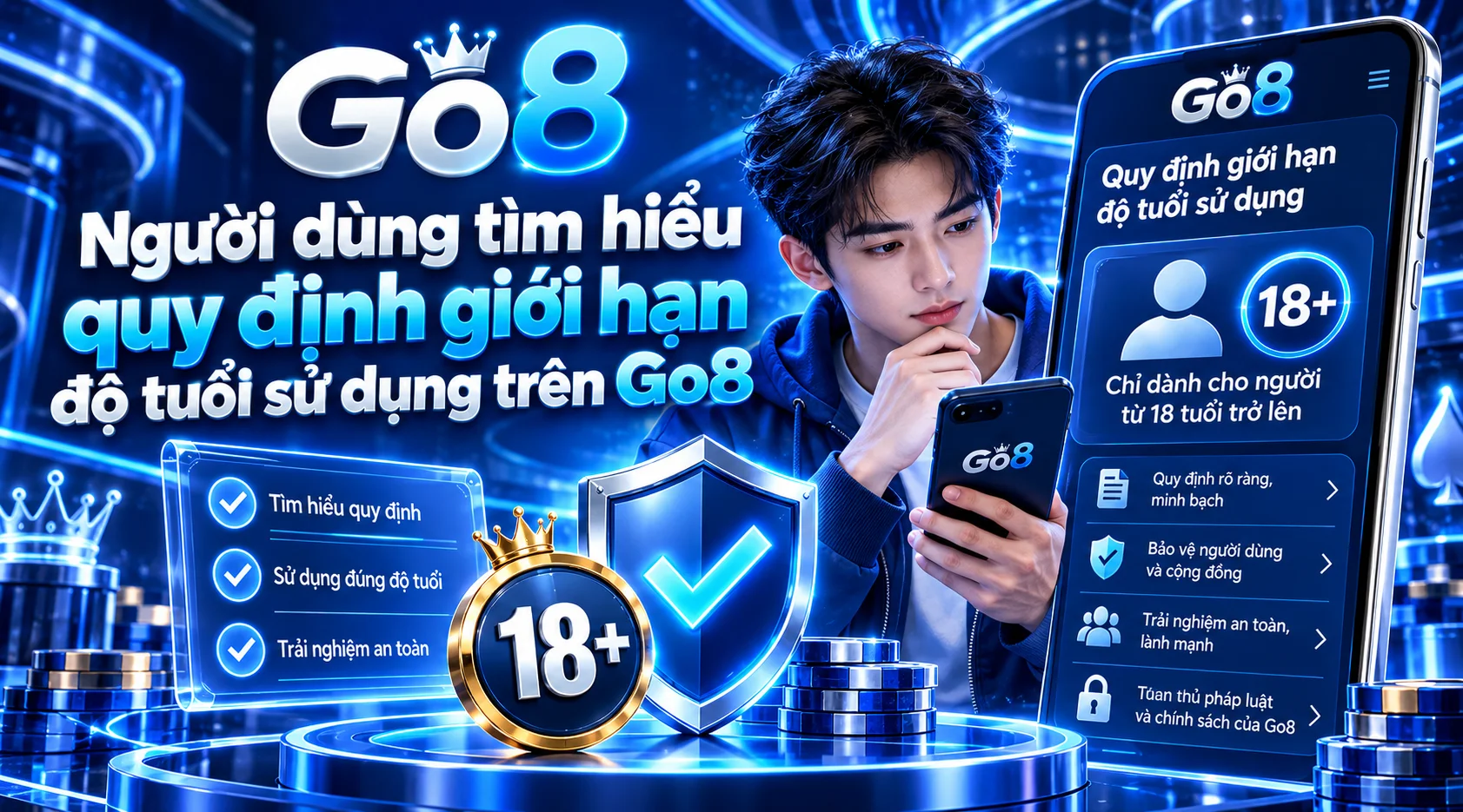 Người dùng tìm hiểu quy định giới hạn độ tuổi sử dụng trên Go8