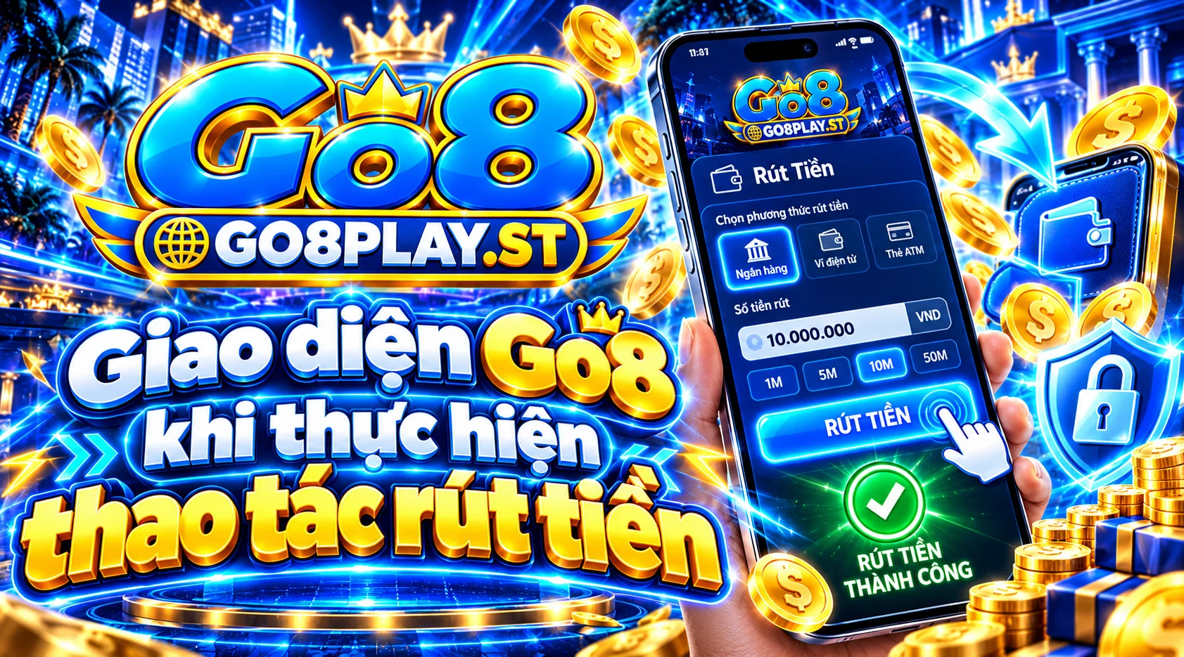 Người dùng kiểm tra giao dịch rút tiền tại Go8