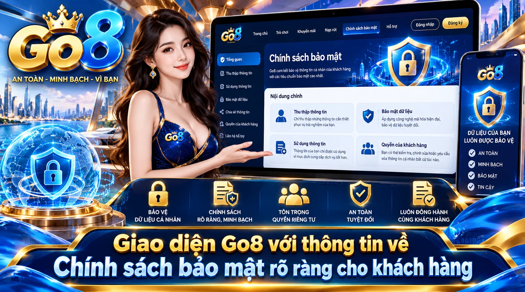 Chính sách bảo mật của Go8 giúp người dùng an tâm khi sử dụng dịch vụ
