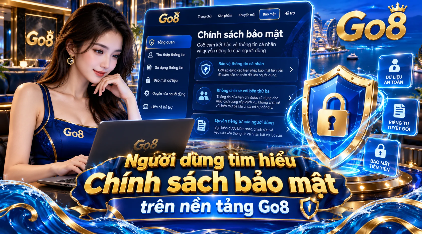Giao diện Go8 với thông tin về Chính sách bảo mật rõ ràng cho khách hàng