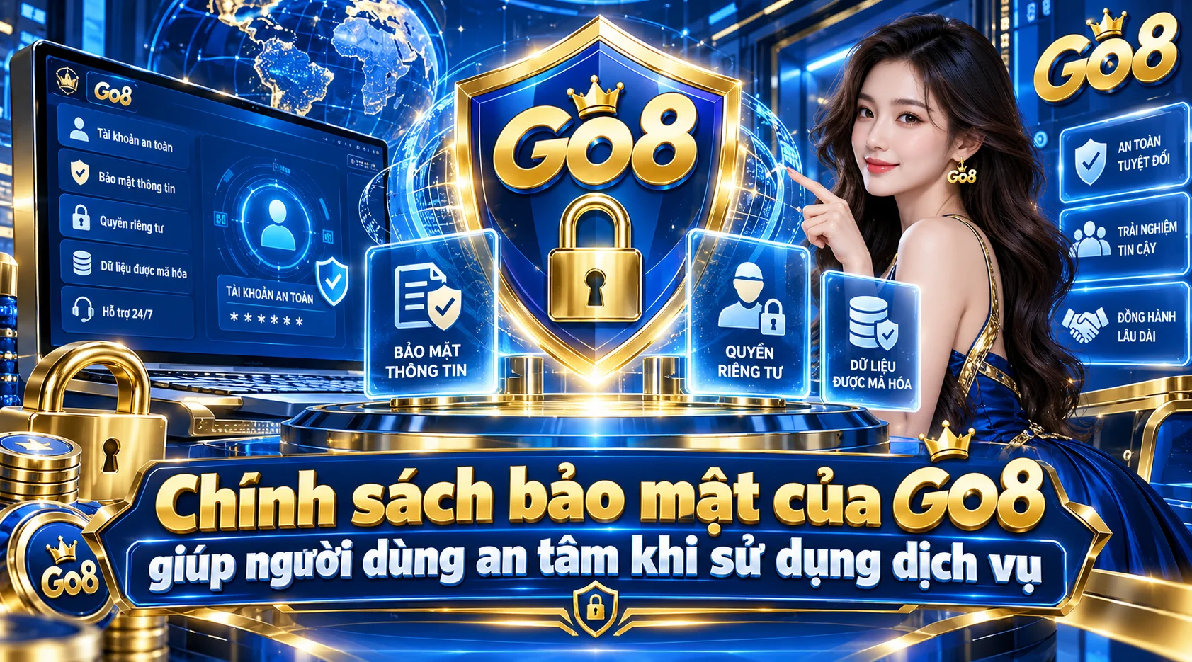 Người dùng tìm hiểu Chính sách bảo mật trên nền tảng Go8