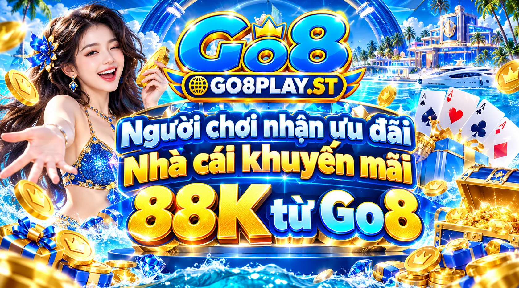 Người chơi nhận ưu đãi Nhà cái khuyến mãi 88K từ Go8